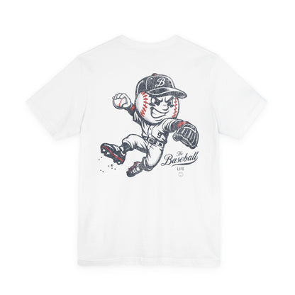 Mr. Baseball Mascot Leaping Throw T-Shirt