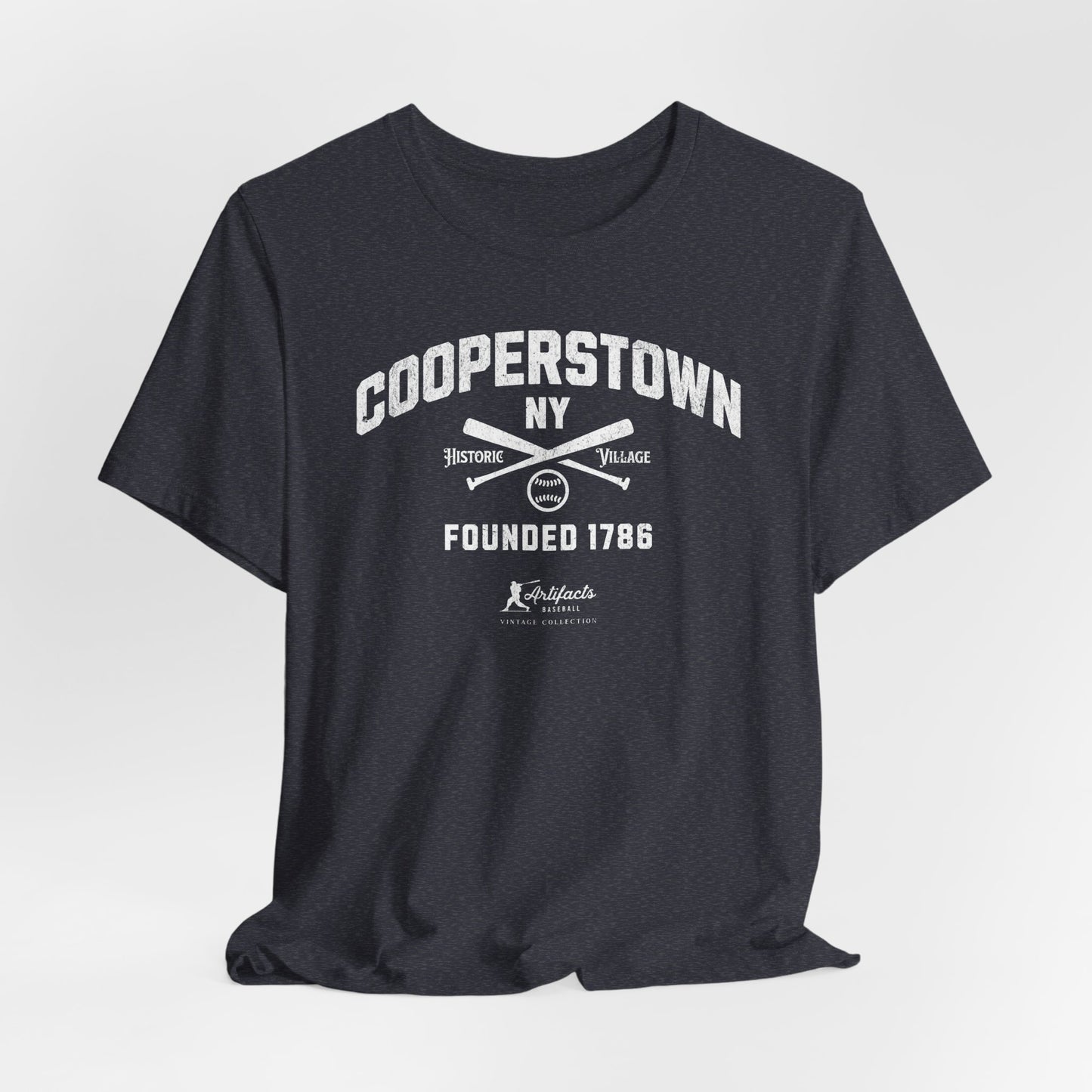 Cooperstown NY Baseball T-Shirt - White Print
