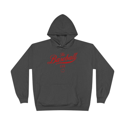 The Baseball Life Hoodie w/Grommets_Red Print
