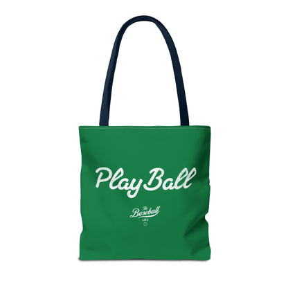 Play Ball Tote Bag_Green with White Print