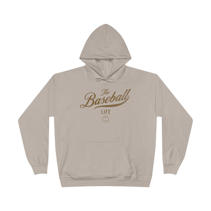 The Baseball Life Hoodie w/Grommets_Old Gold Print
