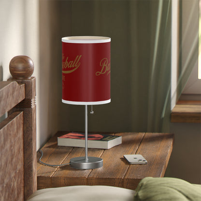 Table Lamp_Maroon w Old Gold Print