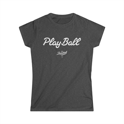 Women's Play Ball Baseball T-Shirt - White Print