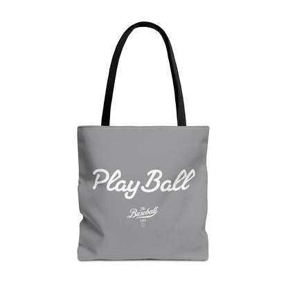 Play Ball Tote Bag_Gray with White Print