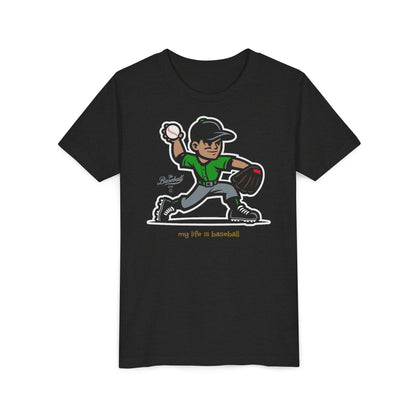 Youth Baseball T-Shirt_My Life is Baseball (Green)