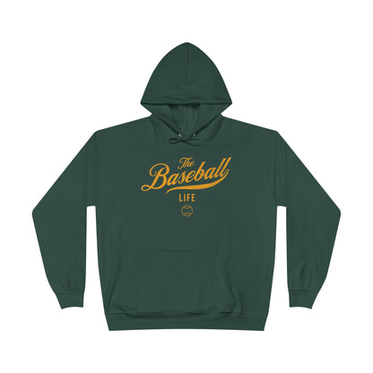 The Baseball Life Hoodie w/Grommets_Yellow Gold Print