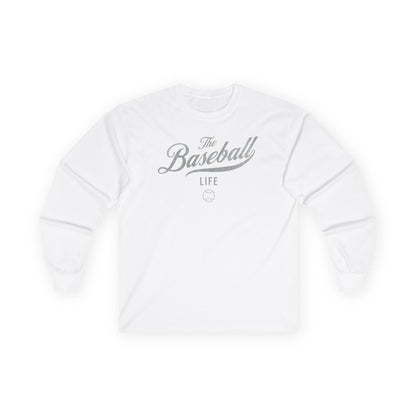 The Baseball Life Long Sleeve T-Shirt_Silver Gray Print