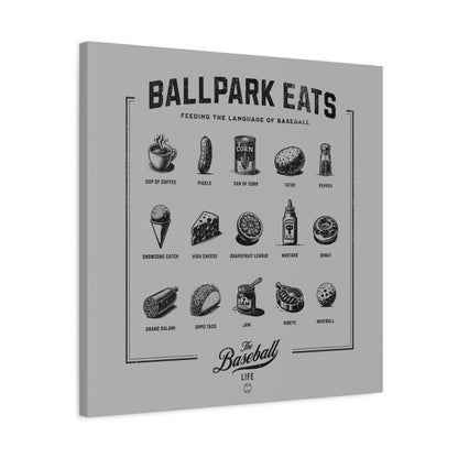 Ballpark Eats_Feeding the Language of Baseball Wall Art Canvas_Silver Gray