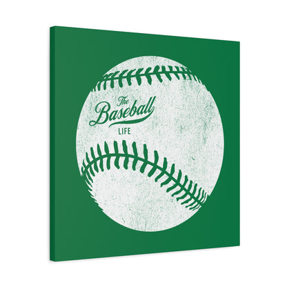 Weathered Baseball Wall Art Canvas_Green