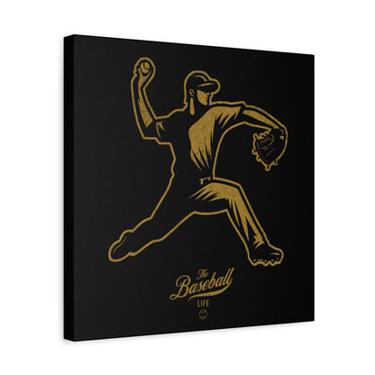 Pitcher Icon Wall Art Canvas_Black