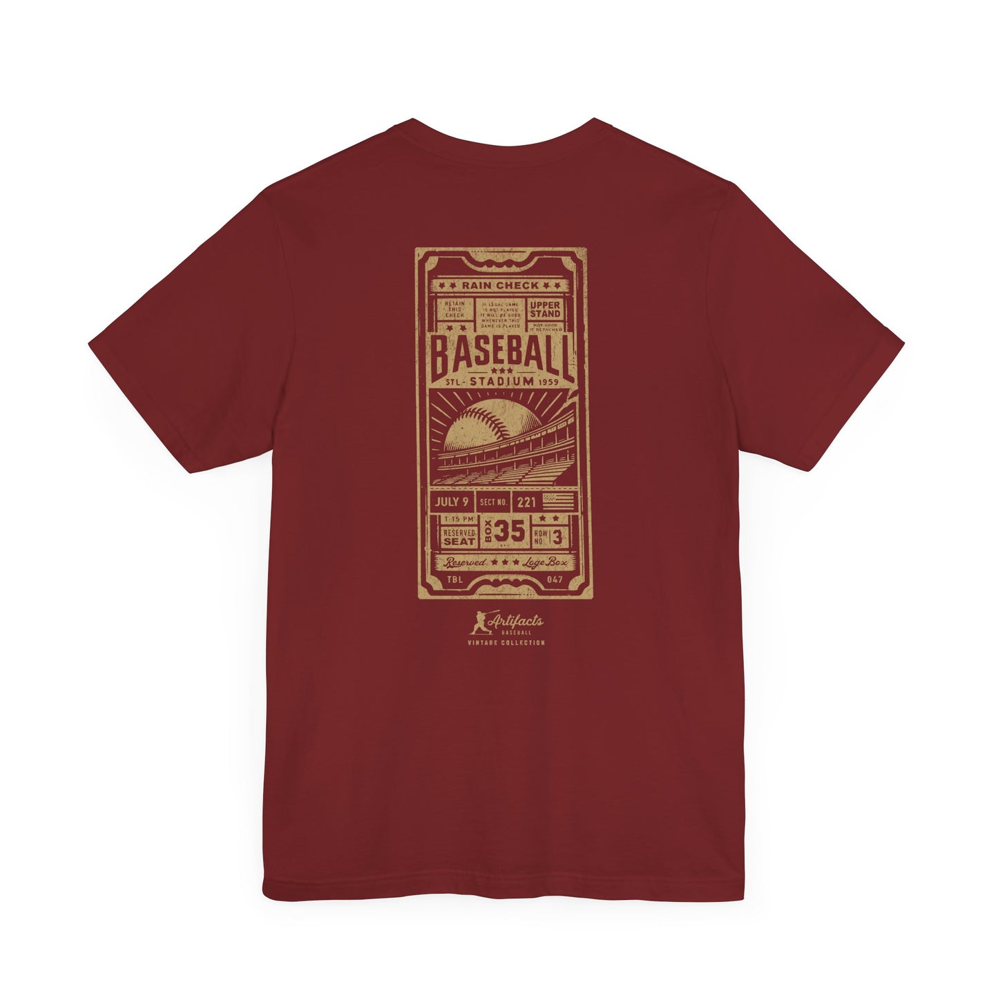 Box Seat Ticket_Artifacts Baseball Collection T-Shirt