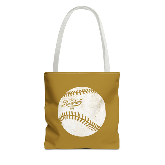 Weathered Baseball Tote Bag_Old Gold