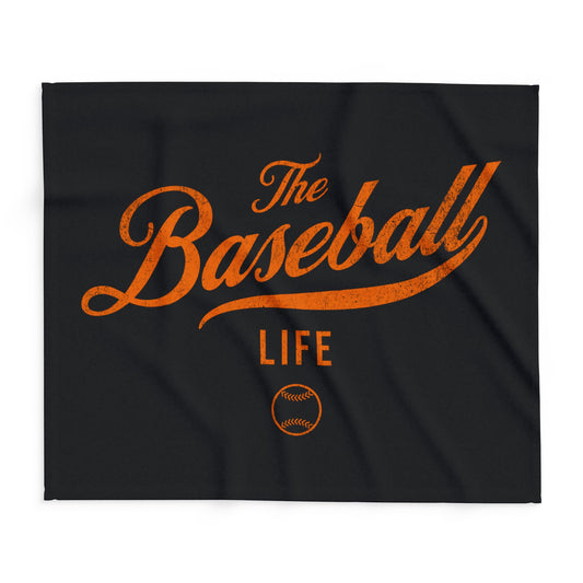 Fleece Blanket_Black w Orange Print