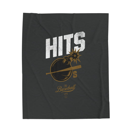 Velveteen Plush Blanket_Hits Bombs_Dark Gunmetal Gray