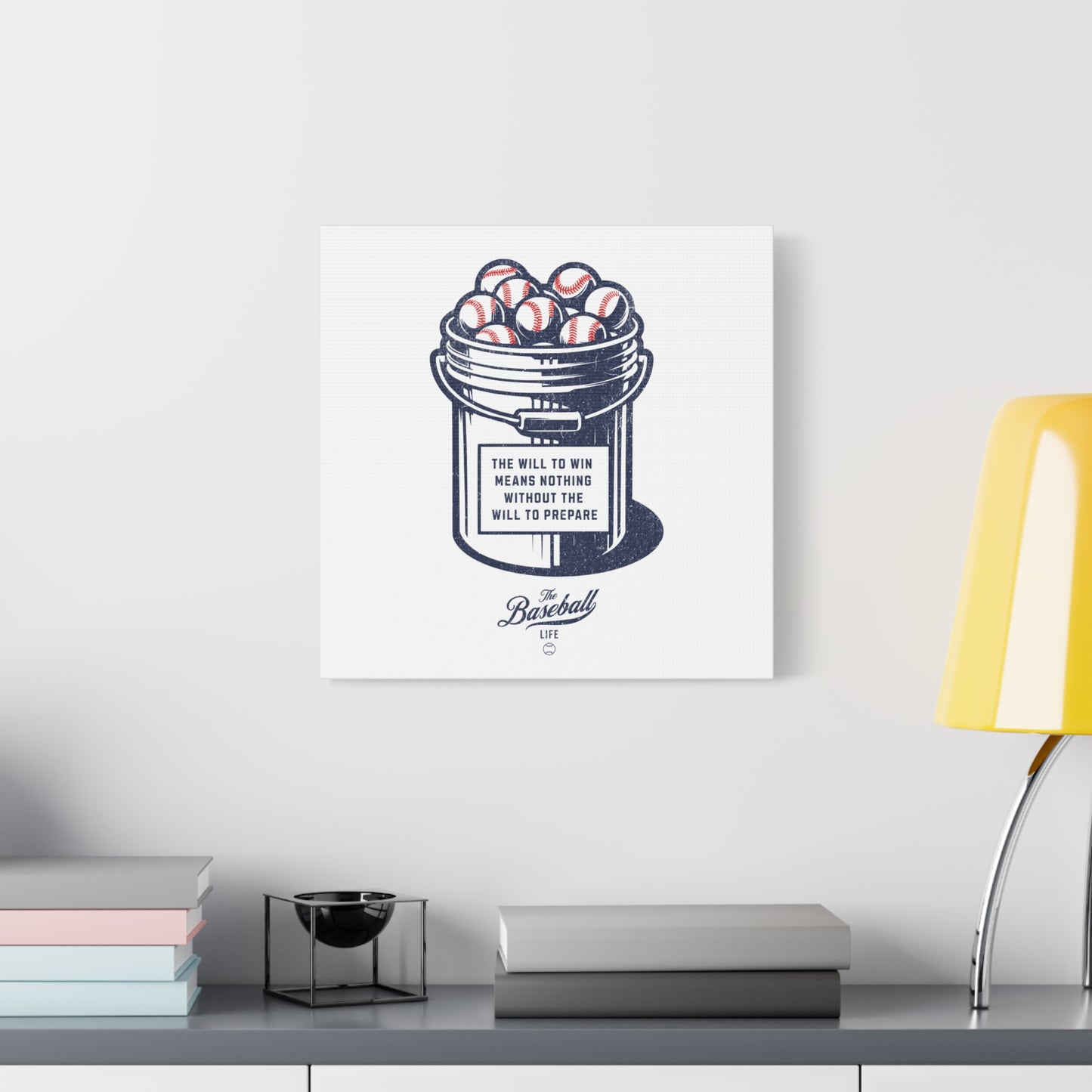 Bucket of Balls (The Will To Prepare) Wall Art Canvas_White