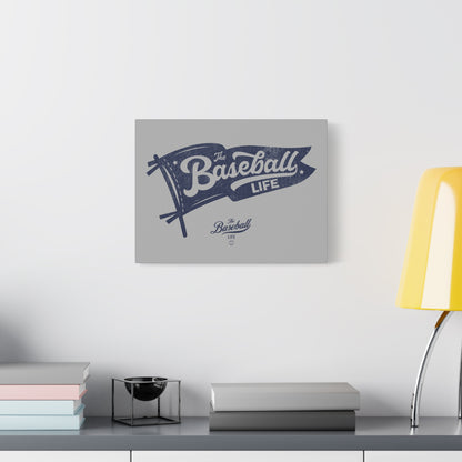 Classic Pennant Wall Art Canvas_Navy Print on Gray