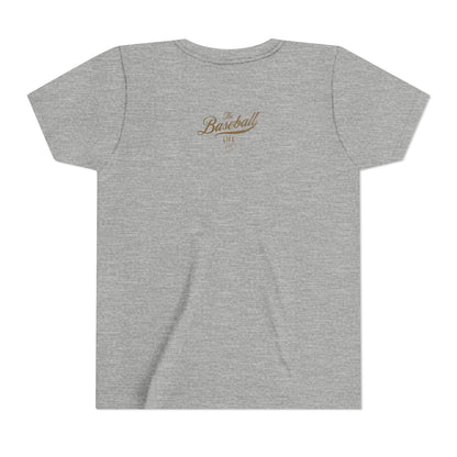 Youth The Baseball Life Classic Script T-Shirt_Old Gold Print