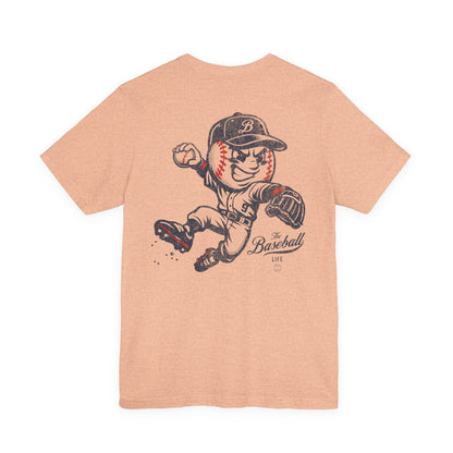Mr. Baseball Mascot Leaping Throw T-Shirt