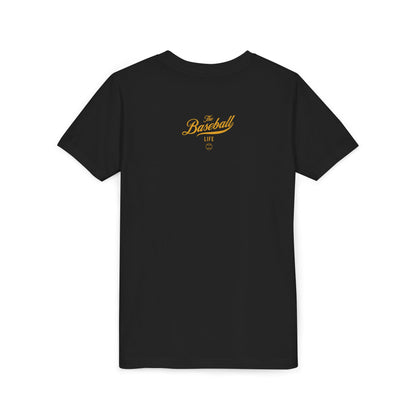 Youth The Baseball Life Classic Script T-Shirt_Yellow Gold Print