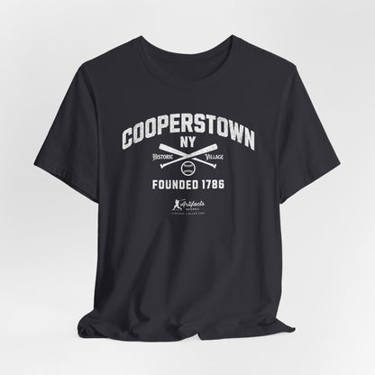 Cooperstown NY Baseball T-Shirt - White Print