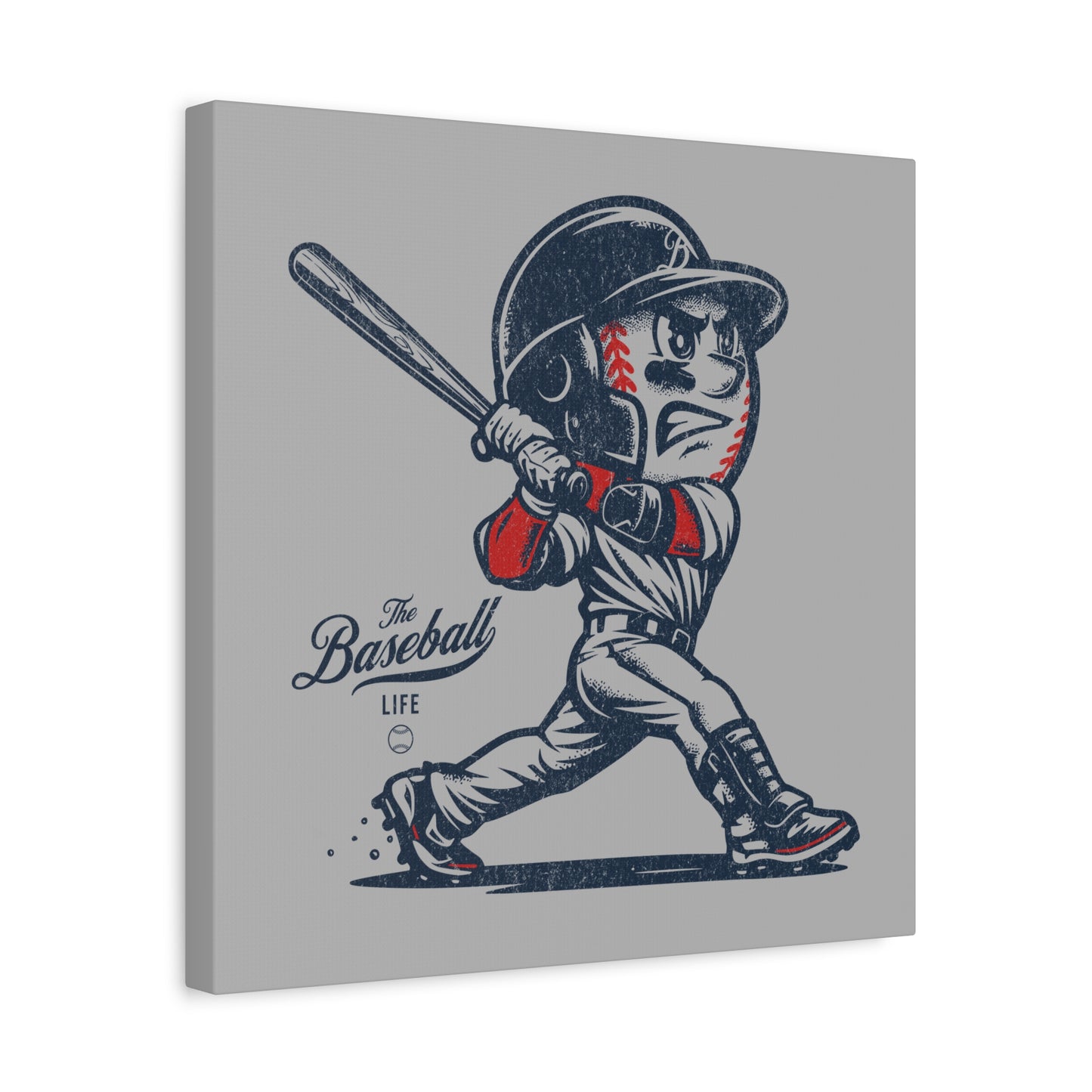 Mr. Baseball Mascot Home Run Wall Art Canvas