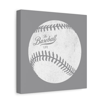 Weathered Baseball Wall Art Canvas_Medium Gray