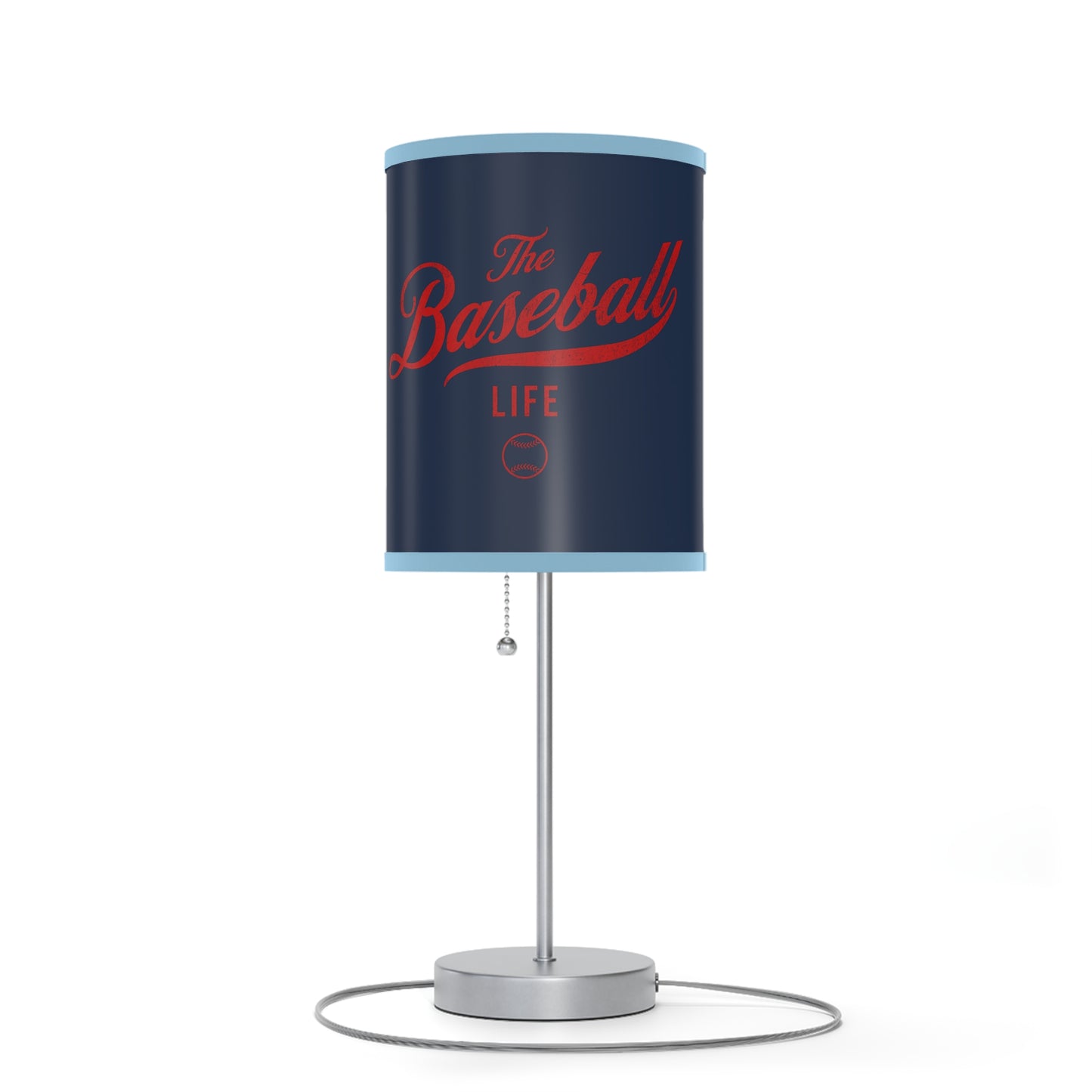 Table Lamp_Navy w Red Print