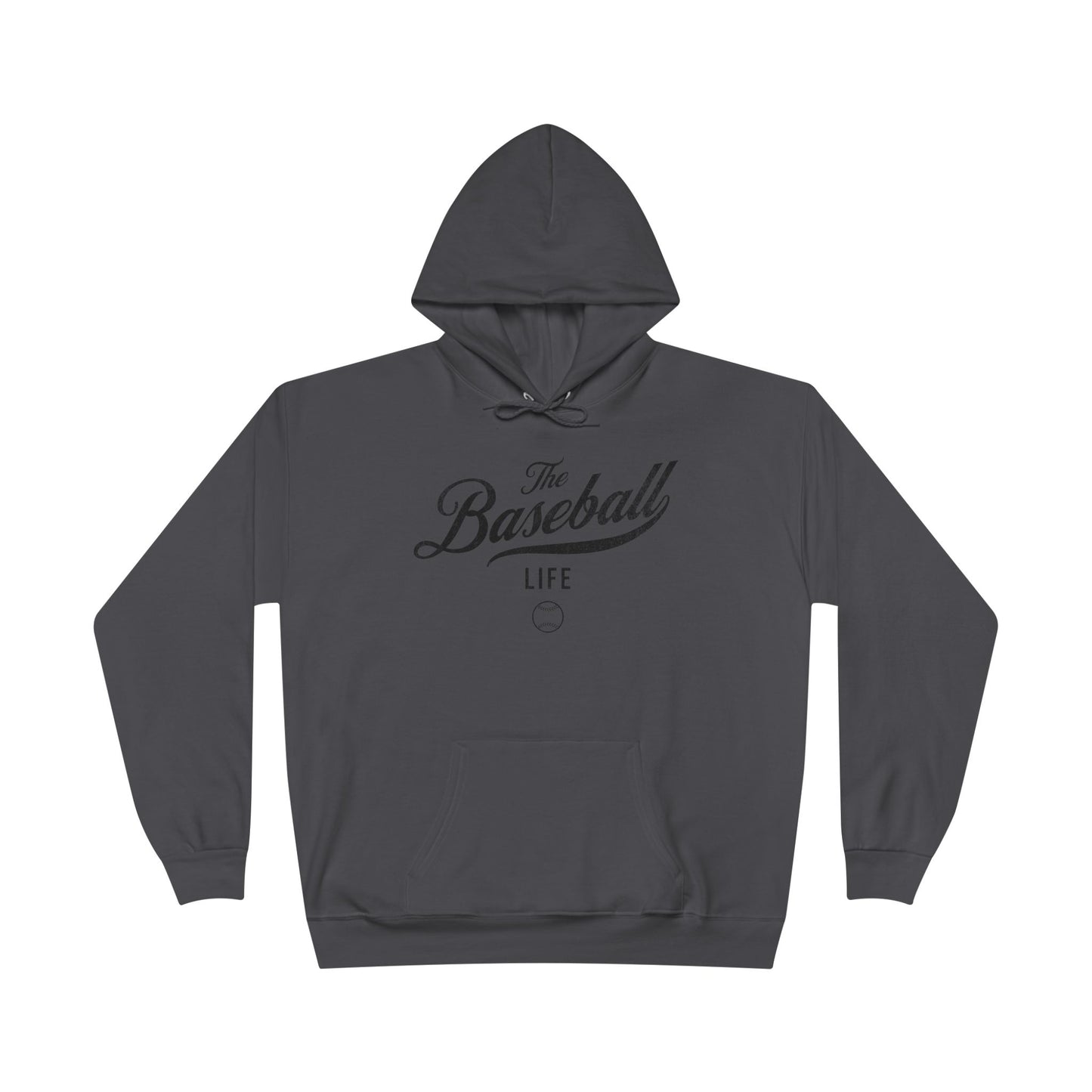 The Baseball Life Hoodie w/Grommets_Black Print