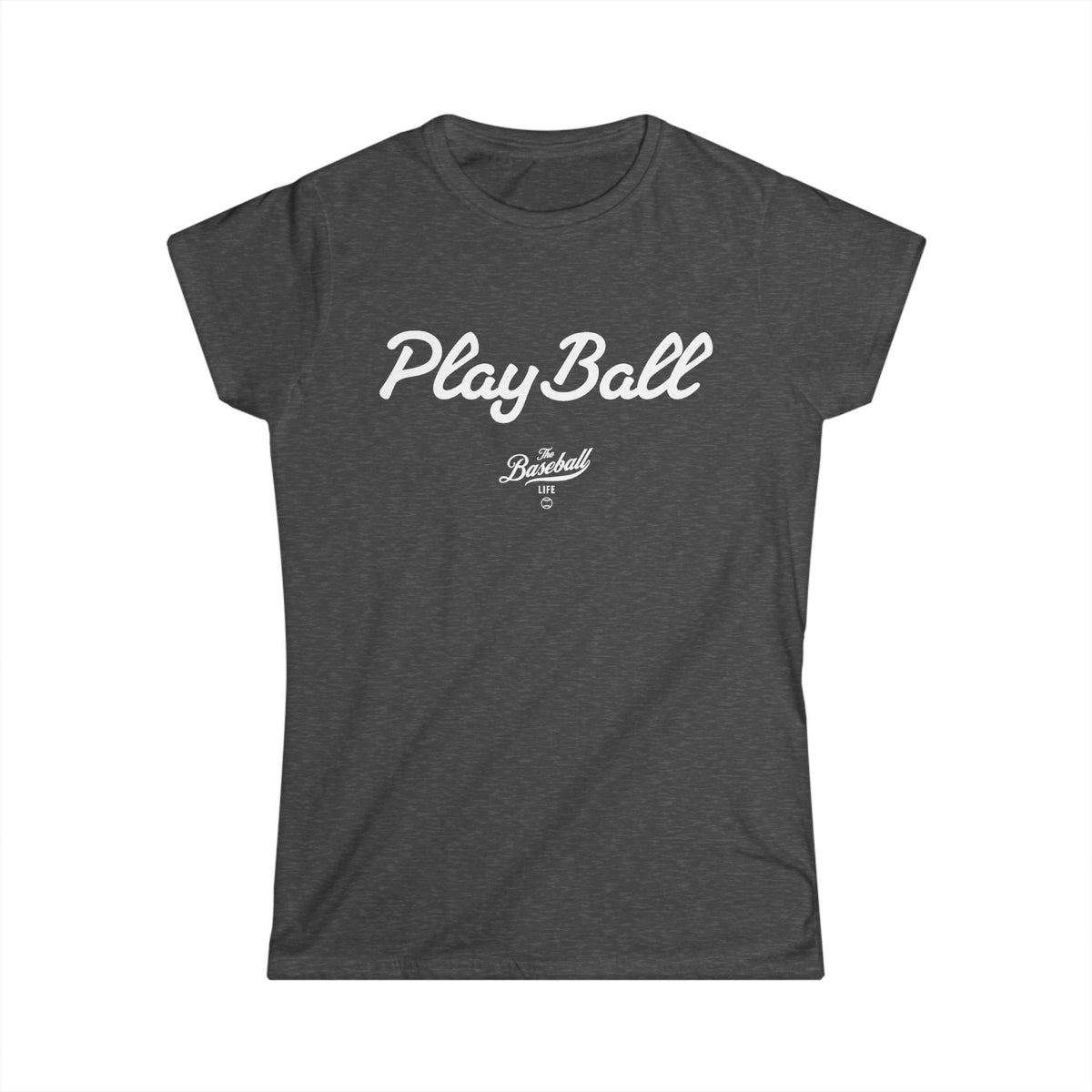 Play Ball Women's Baseball T-Shirt - White Print