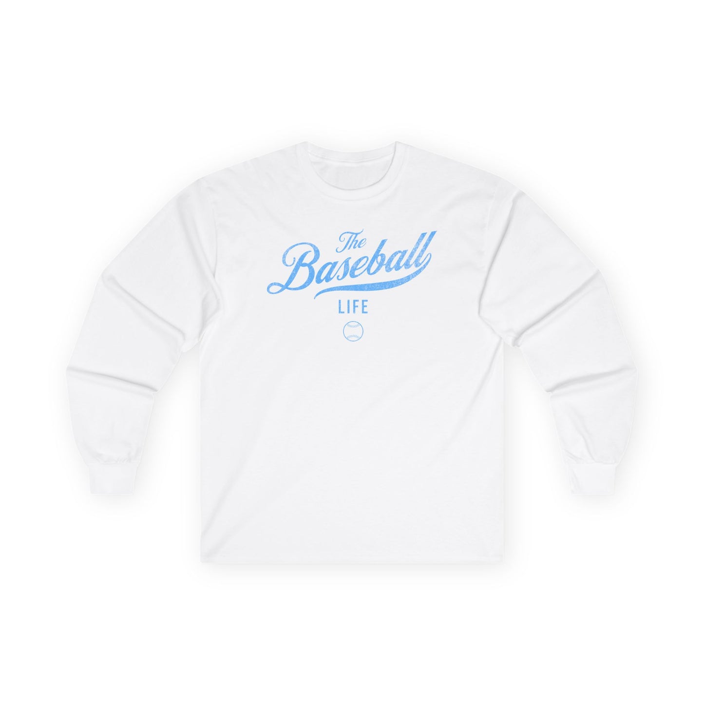 The Baseball Life Long Sleeve T-Shirt_Carolina Blue Print