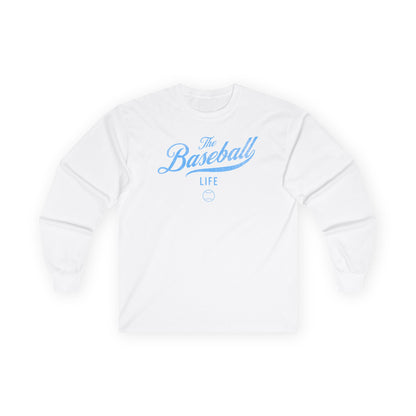The Baseball Life Long Sleeve T-Shirt_Carolina Blue Print