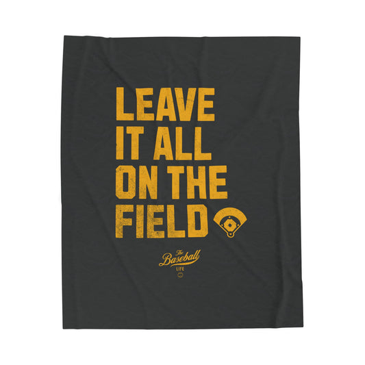 Velveteen Plush Blanket_Leave It All On The Field_Dark Charcoal Gray