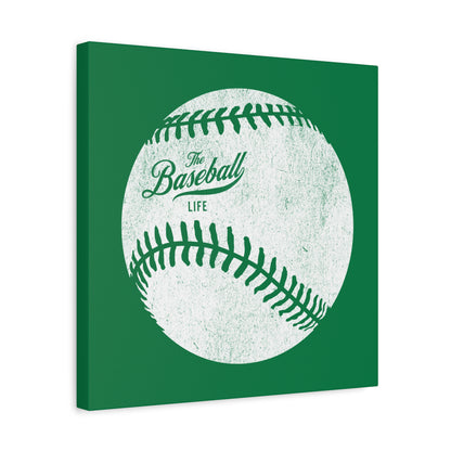 Weathered Baseball Wall Art Canvas_Green