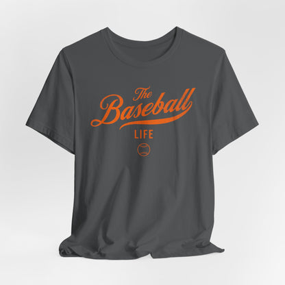 The Baseball Life Classic Script T-Shirt_Orange Print