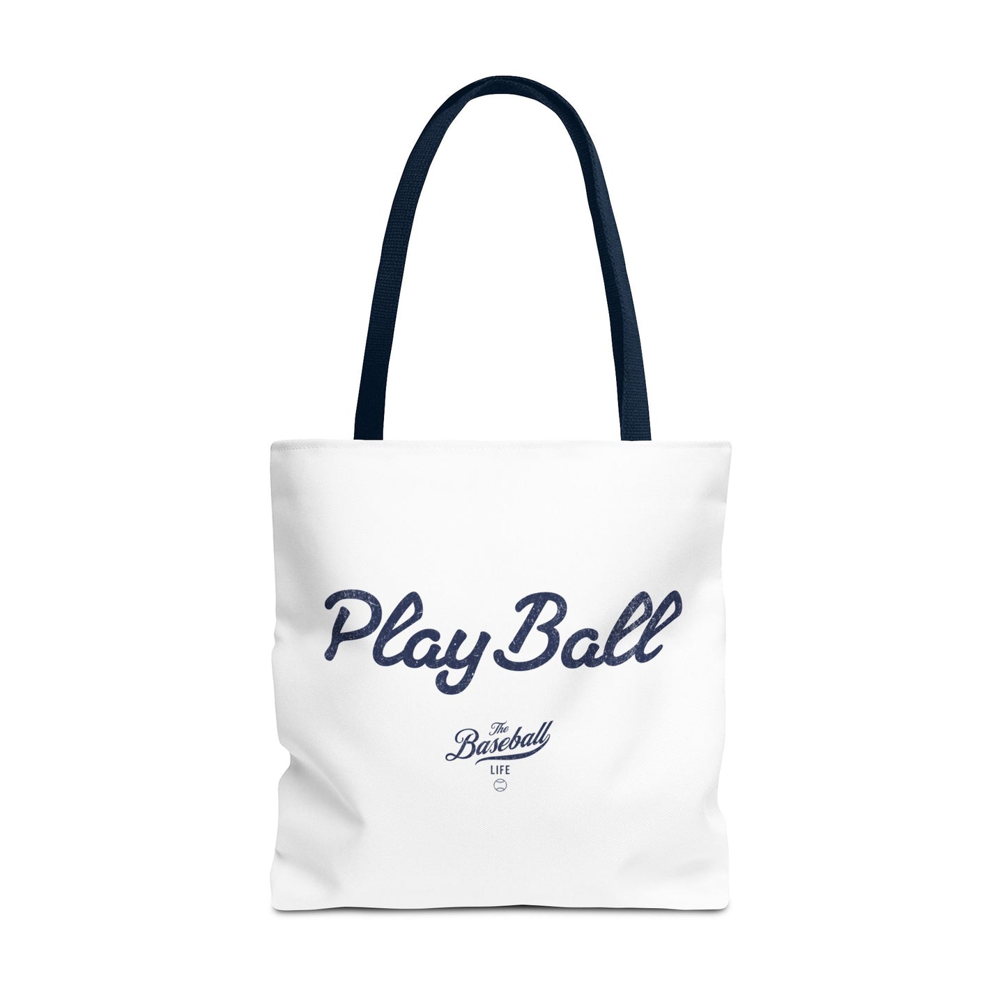 Play Ball Tote Bag_White with Navy Print