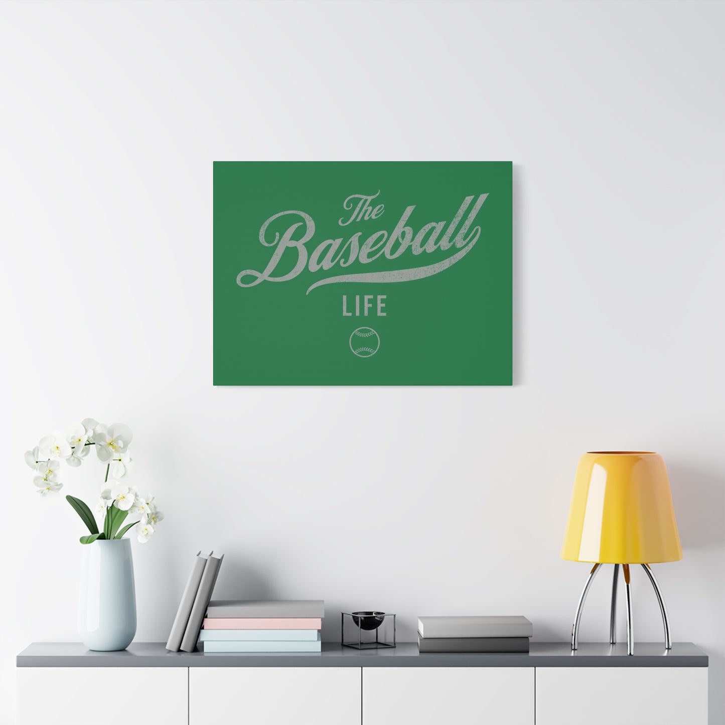 Wall Art Canvas_Green w Silver Gray