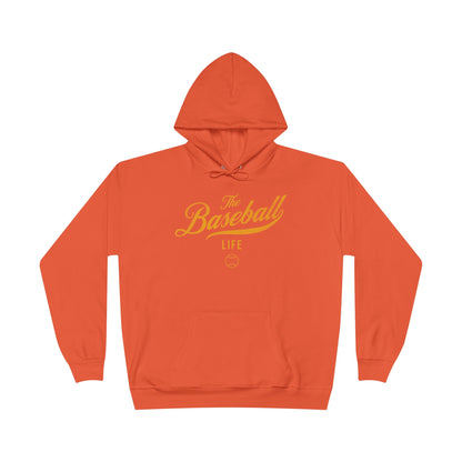 The Baseball Life Hoodie w/Grommets_Yellow Gold Print