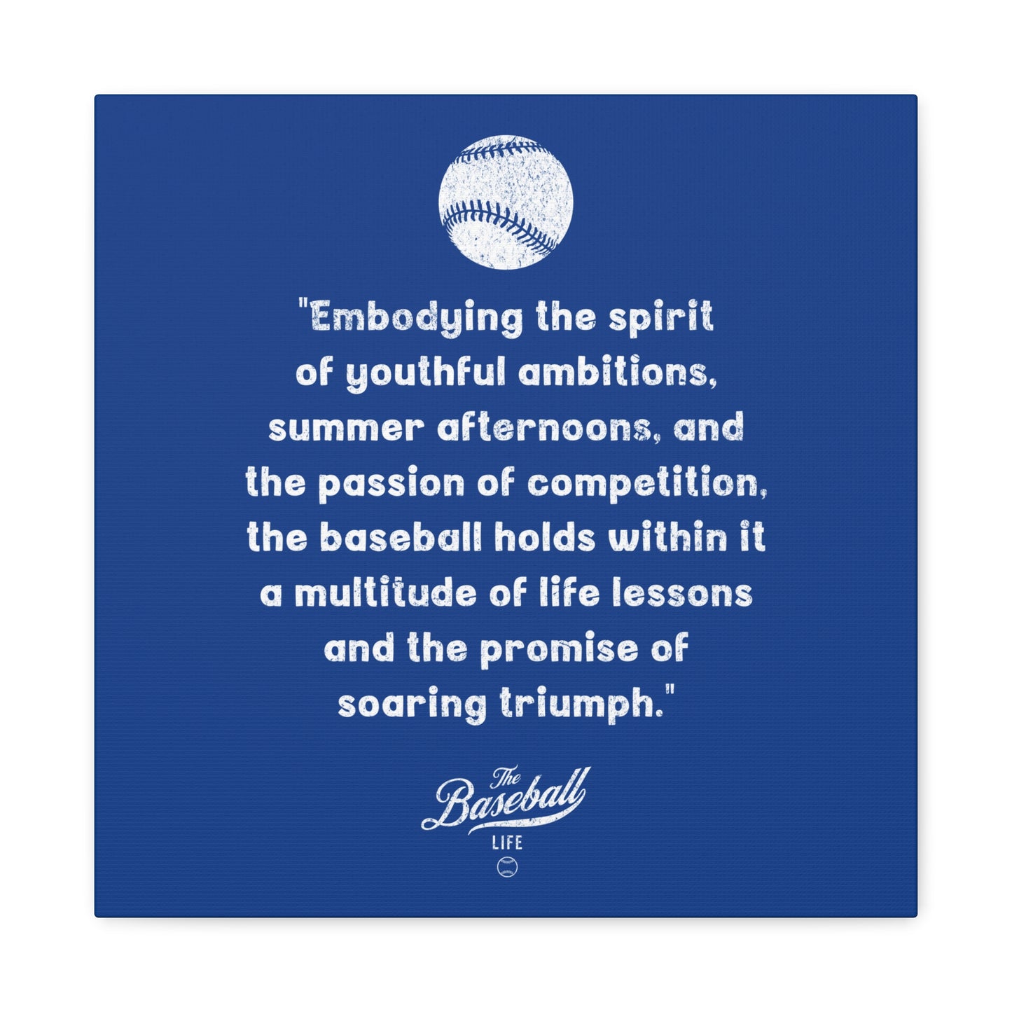 The Baseball Life "Verse" Wall Art Canvas_Royal Blue