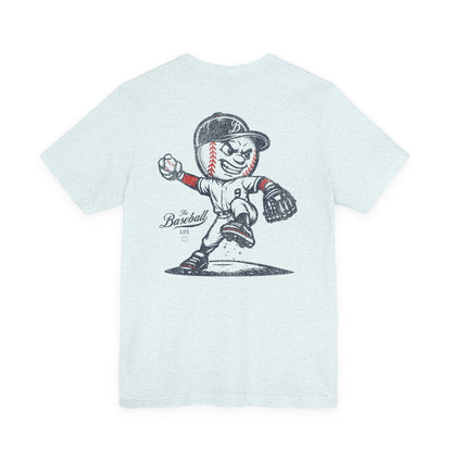 Mr. Baseball Mascot Pitching T-Shirt