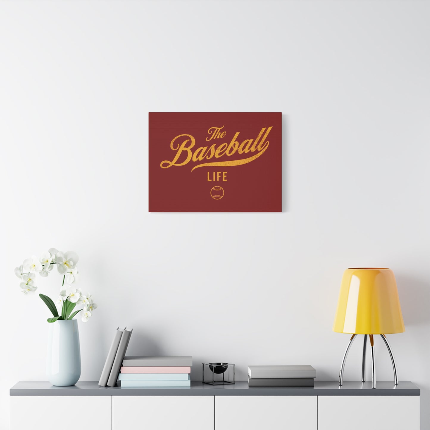 Wall Art Canvas_Maroon w Yellow Gold