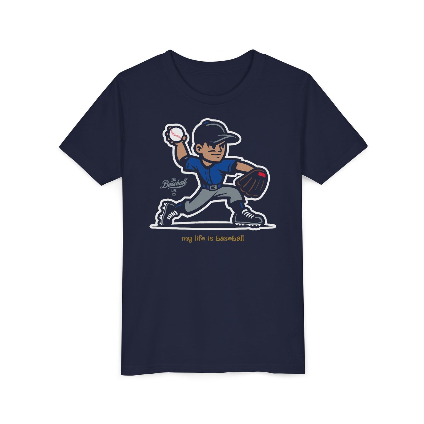 Youth Baseball T-Shirt_My Life is Baseball (Royal Blue)