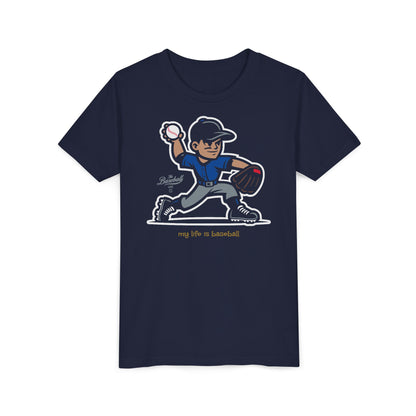 Youth Baseball T-Shirt_My Life is Baseball (Royal Blue)