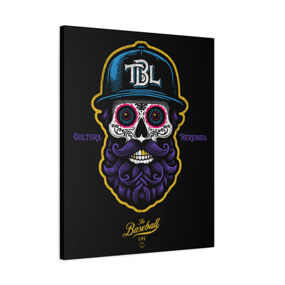 Beisbol Sugar Skull Series_Player 2 Wall Art Canvas_Black