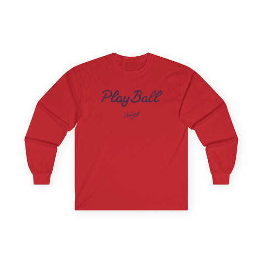 Play Ball_Navy Print Long-Sleeve T-Shirt