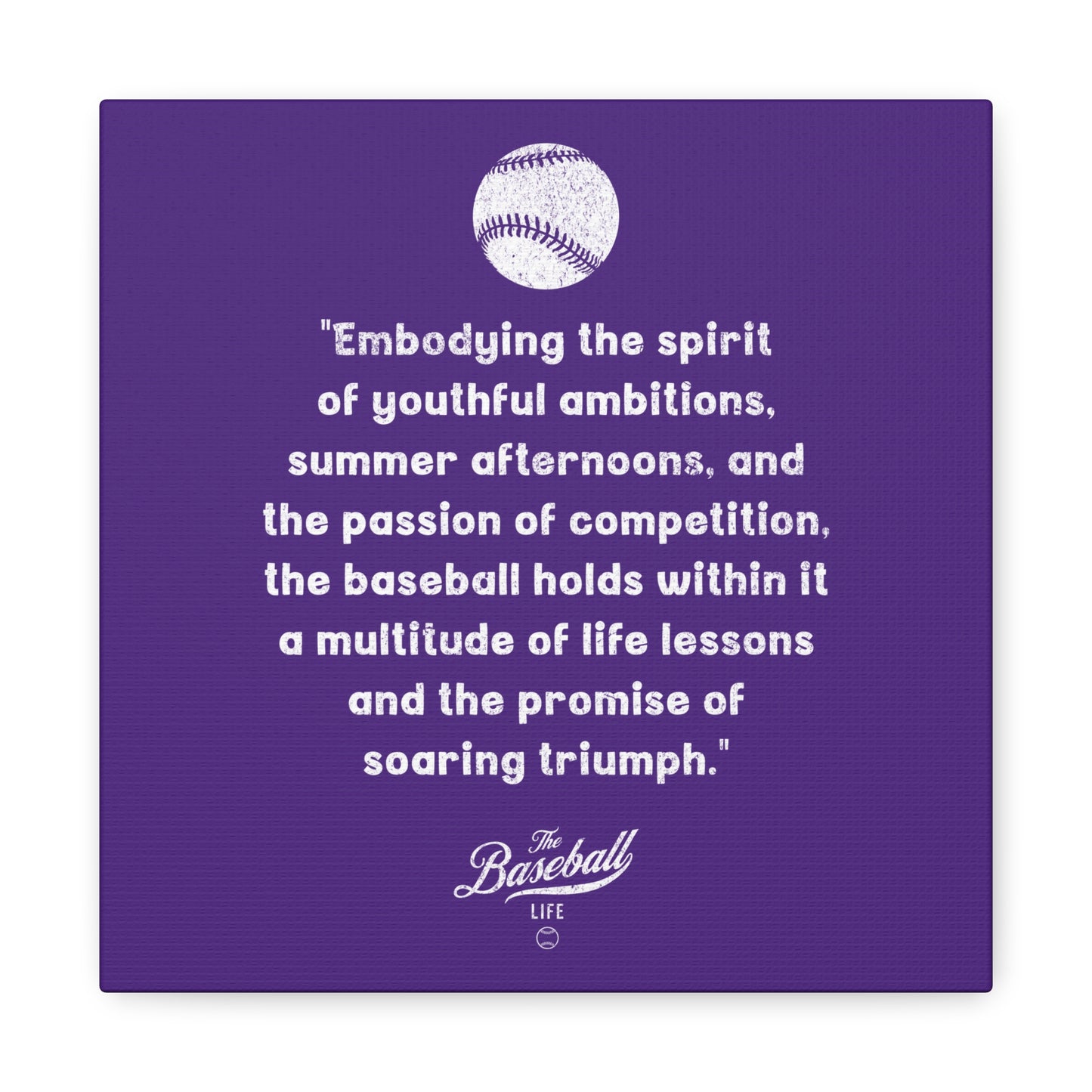 The Baseball Life "Verse" Wall Art Canvas_Purple