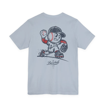 Mr. Baseball Mascot Pitching T-Shirt