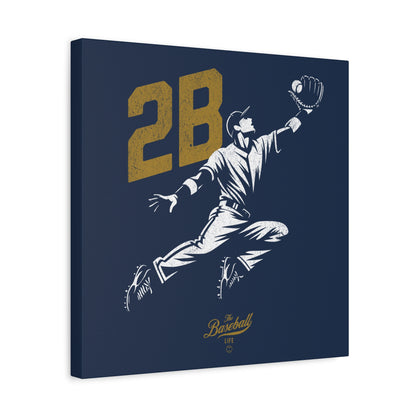 2B Second Base Wall Art Canvas_Navy