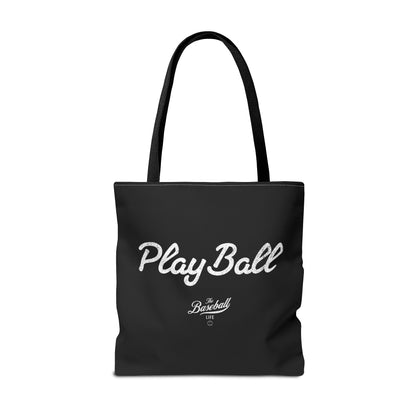 Play Ball Tote Bag_Black with White Print