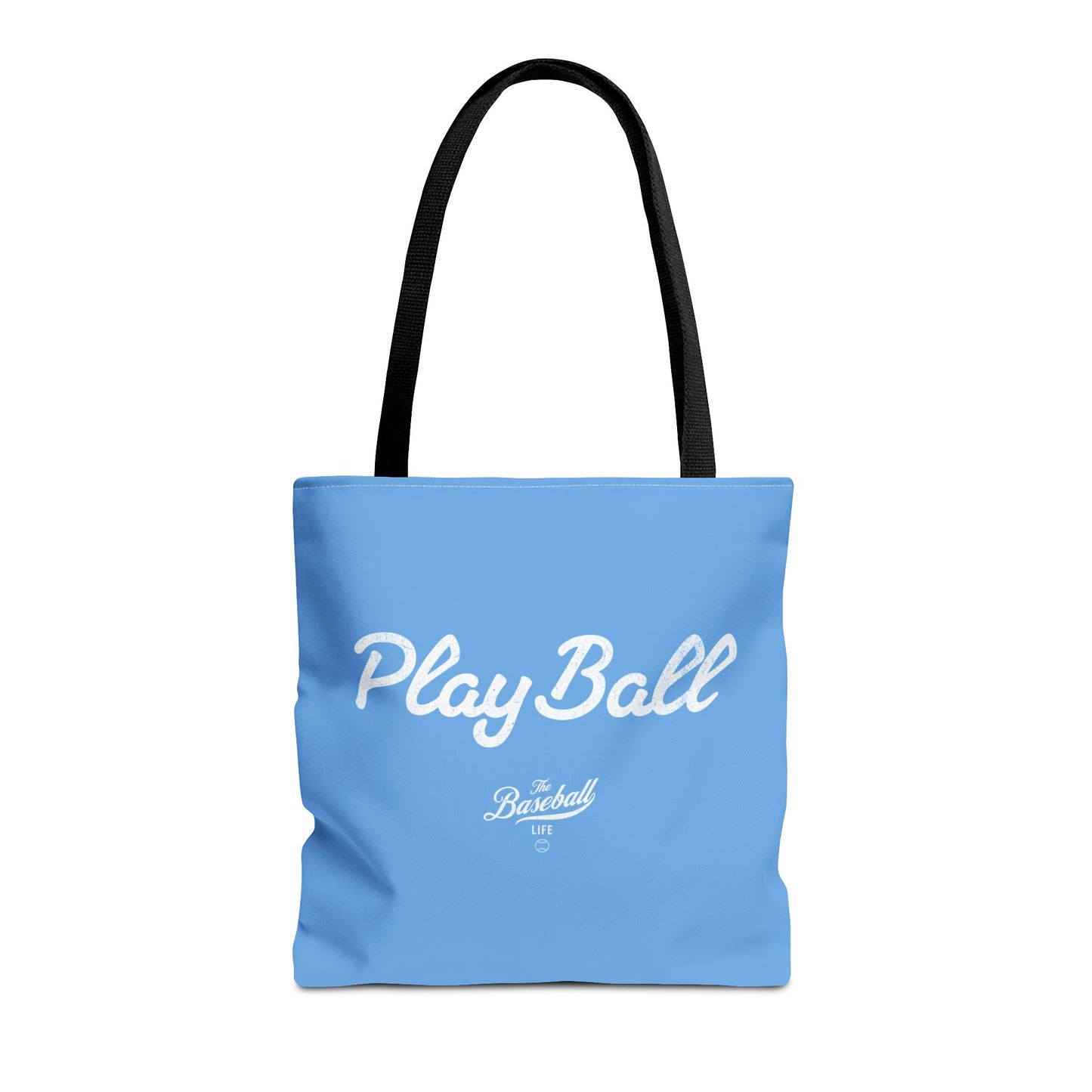 Play Ball Tote Bag_Carolina Blue with White Print