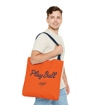 Play Ball Tote Bag_Orange with Navy Print